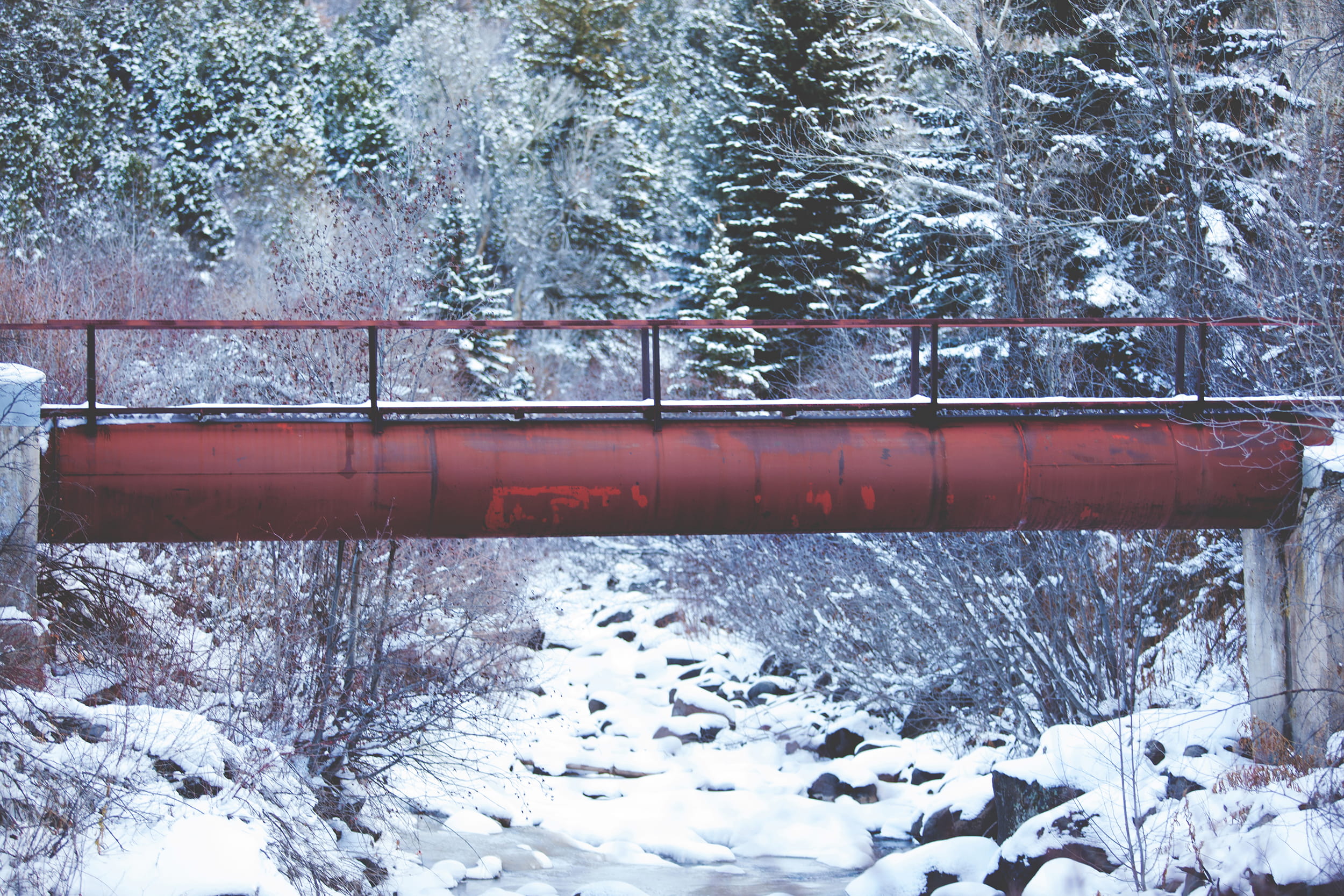 pipeline through mountains
