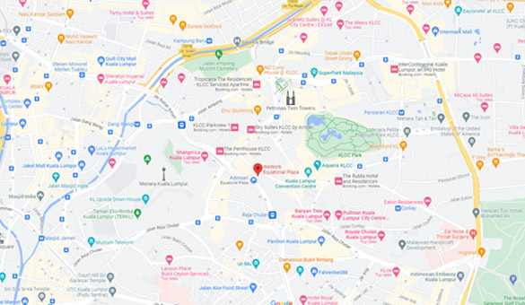 Map showing office location of Advisian and Intecsea in Kuala Lumpur.