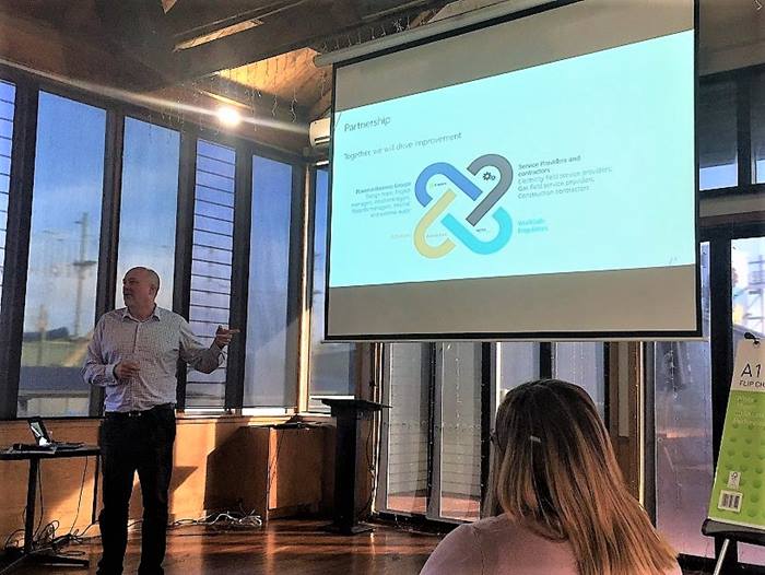 Adrian Stockill presenting to Powerco in Auckland